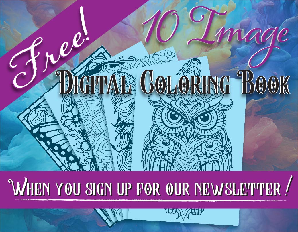 newsletter signup with an offer for a free digital coloring book